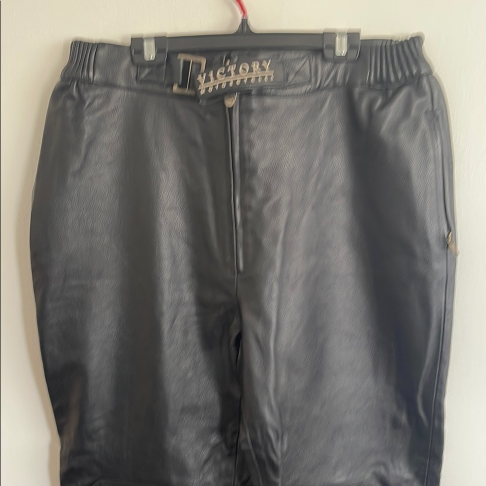 men’s riding black genuine leather pants Polaris biker motorcycle